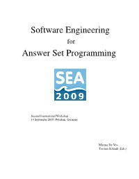 Software Engineering Answer Set Programming