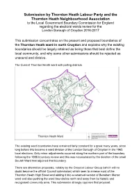 Submission by Thornton Heath Labour Party and the Thornton