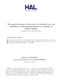 The Spatial Dynamics of Diversity in Centridini Bees: the Abundance of Oil-Producing Flowers As a Measure of Habitat Quality Jaqueline Rosa, Mauro Ramalho