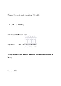 Activism in Manenberg, 1980 to 2010