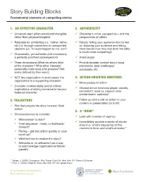 Story Building Blocks Fundamental Elements of Compelling Stories