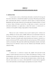 Unit V Memory Devices and Digital Integrated Circuits