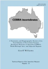 (CERRA) World Heritage Area, and Adjacent Regions
