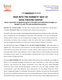 Dive Into the Hornets' Nest at Geva Theatre Center