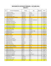 Mathematics Without Borders - Autumn 2016 Group 3