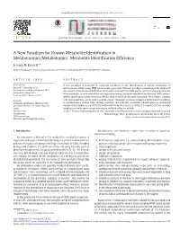 Metabolite Identification Efficiency