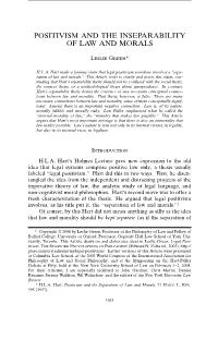Positivism and the Inseparability of Law and Morals
