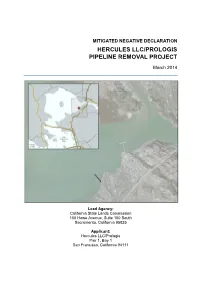 Prologis Hercules Pipeline Removal Project (Project)