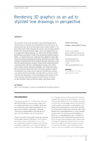 Rendering 3D Graphics As an Aid to Stylized Line Drawings in Perspective