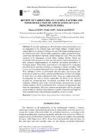 Review of Various Delay Causing Factors and Their Resolution by Application of Lean Principles in India
