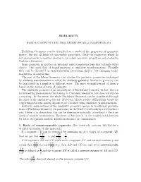 SIMILARITY Euclidean Geometry Can Be Described As a Study of The