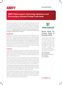 ABBYY Data Capture Technology Optimizes Loan Processing in Vietnam Foreign Trade Bank