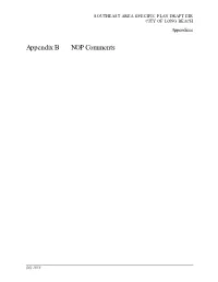 Appendix B NOP Comments