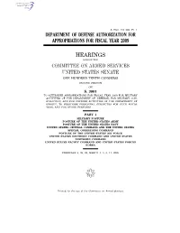 Department of Defense Authorization for Appropriations for Fiscal Year 2009