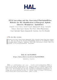 DNA Barcoding and the Associated Phylaphidb@Se Website for The
