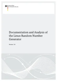 Documentation and Analysis of the Linux Random Number Generator