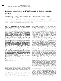 Regulated Proteolysis of the Ifnar2 Subunit of the Interferon-Alpha Receptor