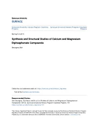 Synthesis and Structural Studies of Calcium and Magnesium Diphosphonate Compounds
