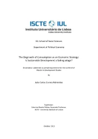 The Degrowth of Consumption As an Economic Strategy: Is Sustainable Development a Fading Adage?