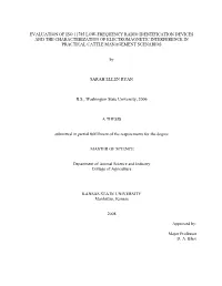 Evaluation of Iso 11785 Low-Frequency Radio Identification Devices and the Characterization of Electromagnetic Interference in Practical Cattle Management Scenarios