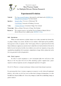 Experimental Evolution