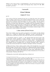 Form Criticism,” I