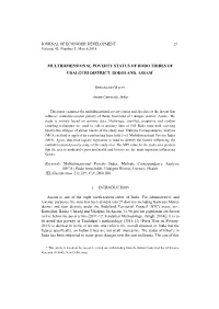 Multidimensional Poverty Status of Bodo Tribes of Udalguri District, Bodoland, Assam*