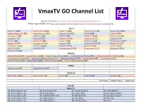 Vmaxtv GO Channel List