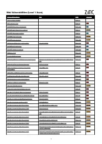 Web Vulnerabilities (Level 1 Scan)
