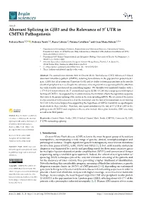 Aberrant Splicing in GJB1 and the Relevance of 5' UTR in CMTX1