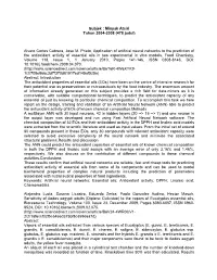 Alvaro Cortes Cabrera, Jose M. Prieto, Application of Artificial Neural
