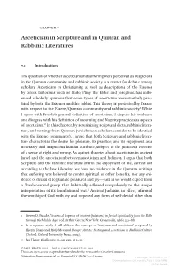 Asceticism in Scripture and in Qumran and Rabbinic Literatures