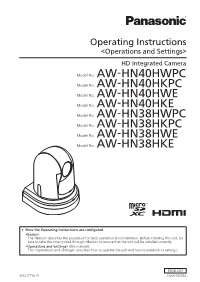AW-HN40H Operating Instructions