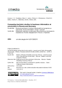 Comparing Bachelor Studies in Business Informatics at Universities