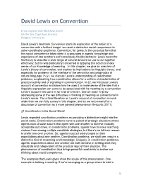David Lewis on Convention