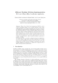 Efficient Modular Division Implementation