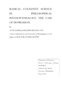 Radical Cognitive Science in Philosophical Psychopathology: the Case of Depression