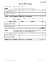 Routine Chest Radiography Variant 1: No Clinical Concern on Basis of History Or Physical Examination