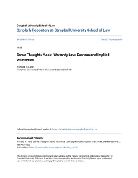 Express and Implied Warranties