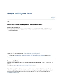 How Can I Tell If My Algorithm Was Reasonable?