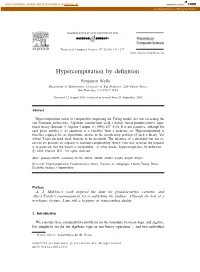 Hypercomputation by Definition