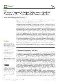 Influence of Age and Individual Differences on Mouthfeel