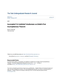 Intuitionism on Gödel's First Incompleteness Theorem