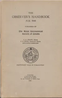 Observer's Handbook 1949