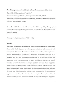 Population Genomics of Transitions to Selfing in Brassicaceae Model Systems