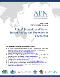 Runoff Scenario and Water Based Adaptation Strategies in South Asia