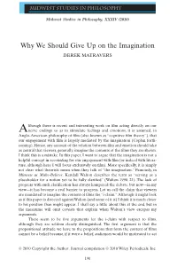 Why We Should Give up on the Imagination DEREK MATRAVERS