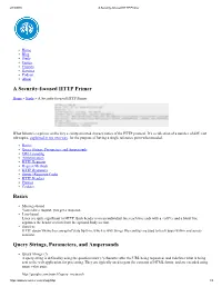 A Securityfocused HTTP Primer Basics Query Strings, Parameters