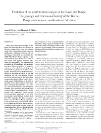 Evolution of the Northwestern Margin of the Basin and Range: the Geology and Extensional History of the Warner Range and Environs, Northeastern California