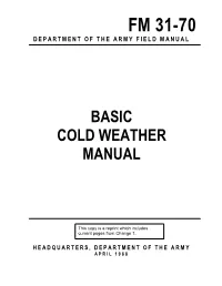 Fm 31-70 Department of the Army Field Manual